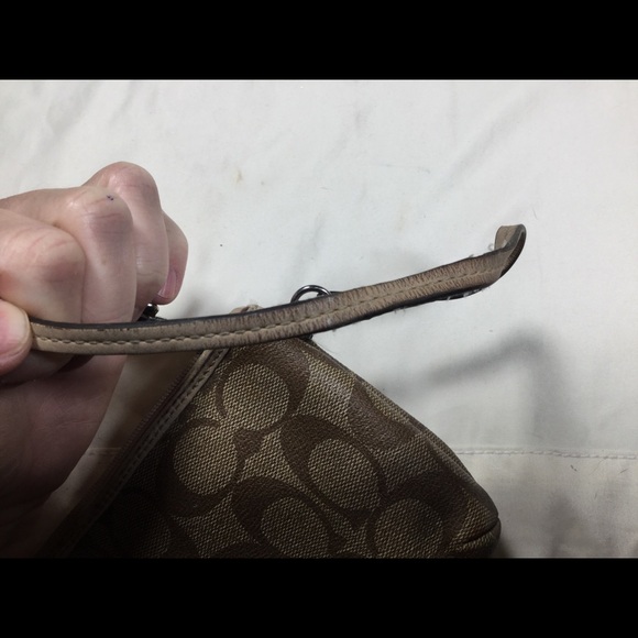 Coach Signature Khaki Horse & Carriage Wristlet - Picture 8 of 9